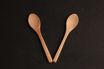 small bamboo wooden kitchen spoons for food