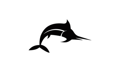 silhouette fish icon vector