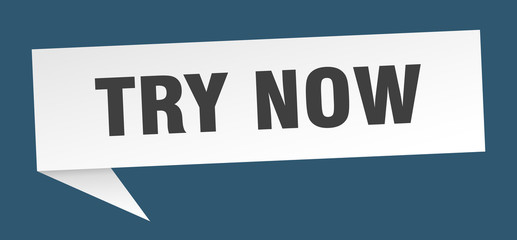 try now speech bubble. try now ribbon sign. try now banner