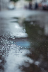 The puddle on the street