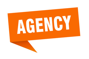 agency speech bubble. agency ribbon sign. agency banner