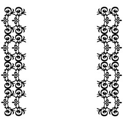 Lace black patterned frame with monograms. Decorative elements