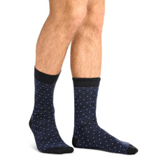Male legs in socks on white background