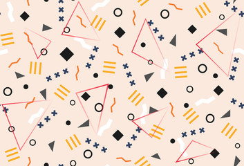 Abstract geometric background and geometric seamless pattern. Memphis style element	