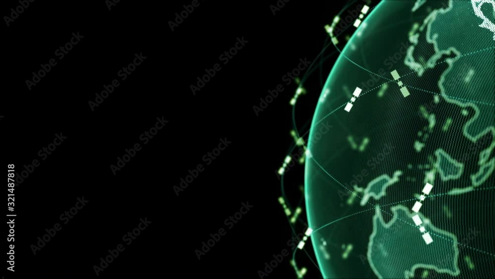 Aufkleber wireless internet data wifi connectivity by a global system of telecommunication satellites in 3d re