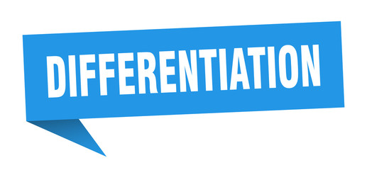 differentiation speech bubble. differentiation ribbon sign. differentiation banner