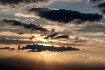 landscape of the sky in Begur at sunset