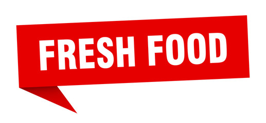 fresh food speech bubble. fresh food ribbon sign. fresh food banner