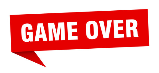 game over speech bubble. game over ribbon sign. game over banner