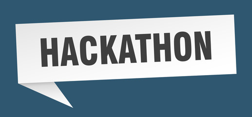 hackathon speech bubble. hackathon ribbon sign. hackathon banner