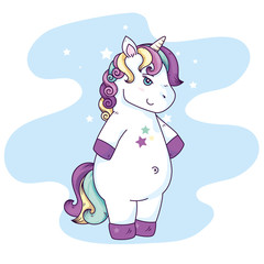 cute unicorn fantasy with stars decoration