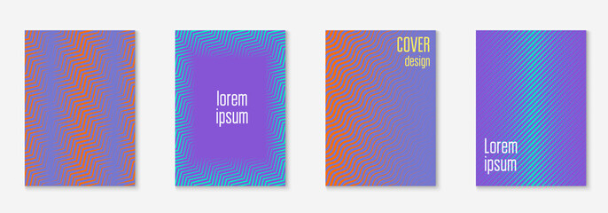 Line geometric elements. Linear book, patent, presentation, banner layout. Orange and purple. Line geometric elements on minimalist trendy cover template.