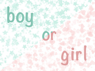 Baby gender reveal party.Boy or girl birth prediction concept.