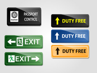Volume icon or sign pointers for navigation in airport. Professional graphic vector illustration optimized for large anв small size. isolated on white background.
