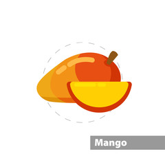 mango vector flat illustration icon