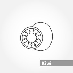 Kiwi fruit vector line icon on white background