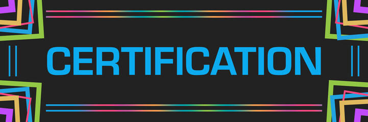 Certification Dark Colorful Random Borders Horizontal 