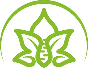 logo design leaf medical pharmacy