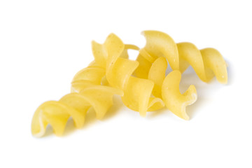 Group of macaroni pasta on white background