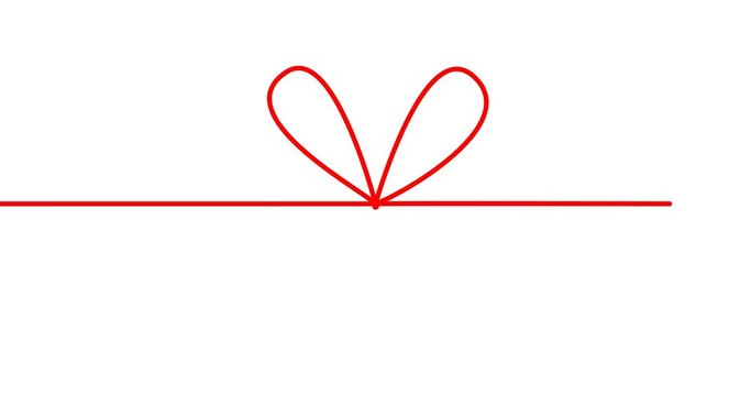 2d animation of a simple red bow