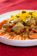 Moroccan beef kefta meatballs meatball and semolina