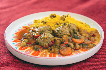 Moroccan beef kefta meatballs meatball and semolina