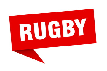 rugby speech bubble. rugby ribbon sign. rugby banner