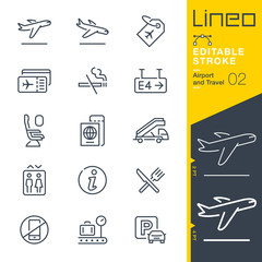 Lineo Editable Stroke - Airport and Travel outline icons