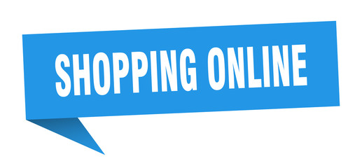 shopping online speech bubble. shopping online ribbon sign. shopping online banner