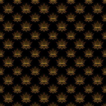 Golden lotus pattern desgin on dark