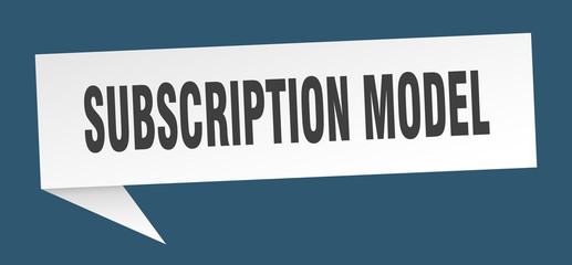 subscription model speech bubble. subscription model ribbon sign. subscription model banner