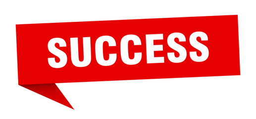 success speech bubble. success ribbon sign. success banner