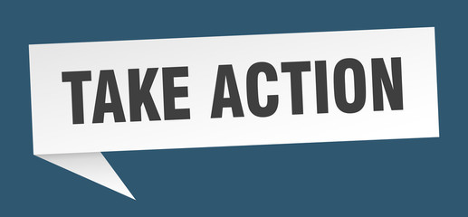 take action speech bubble. take action ribbon sign. take action banner