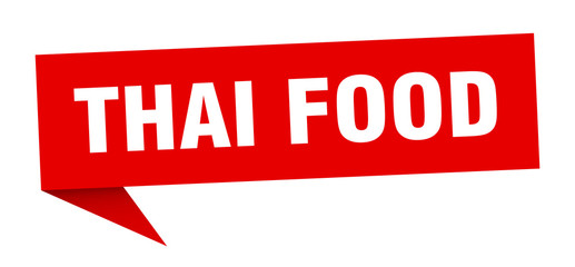 thai food speech bubble. thai food ribbon sign. thai food banner