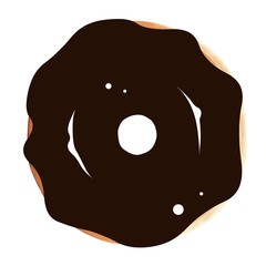 illustration of a donut with chocolate without outline