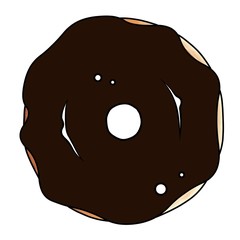 illustration of a donut with chocolate and outline