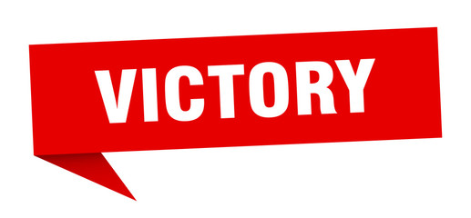 victory speech bubble. victory ribbon sign. victory banner