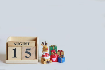 August 15, Christmas, Birthday with number cube design for background.