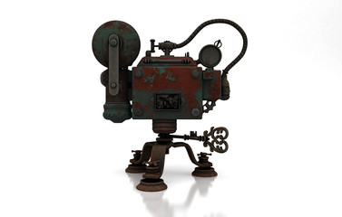 Steampunk camera, science fiction, 3d rendering, 3d illustration