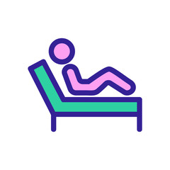man on the bed is the icon vector. Thin line sign. Isolated contour symbol illustration