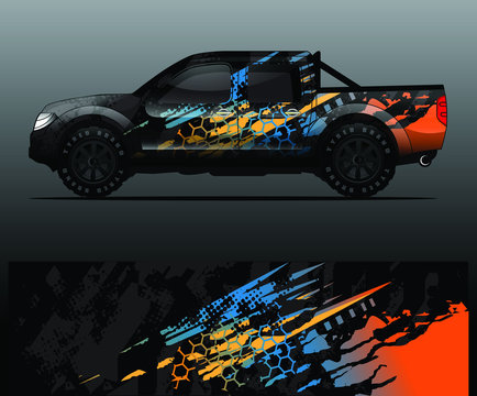 truck decal graphic wrap vector, abstract background