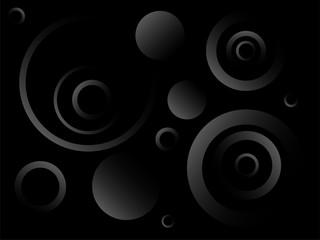 Abstract illustration, gradient circles on a black background.