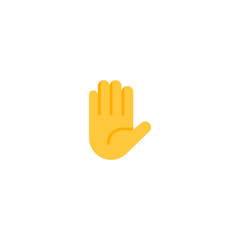 Raised Hand vector flat icon. Isolated hello, hi, bye hand emoji illustration 