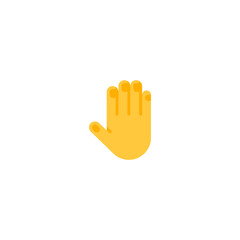 Hand raising vector flat icon. Isolated stop hand sign emoji illustration 