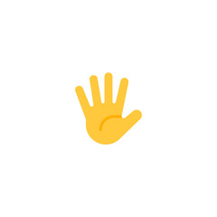 Raised hand with fingers splayed vector flat icon. Isolated raised hand emoji illustration 