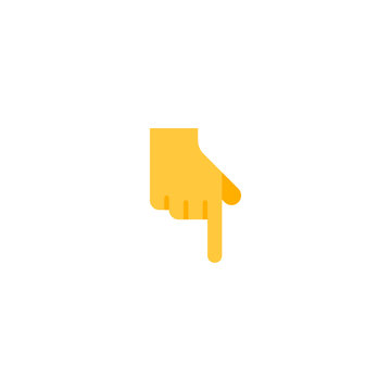 Backhand Index Pointing Down Vector Flat Icon. Isolated Index Finger Emoji Illustration 