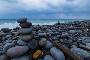 A lonely rocky beach in Taiwan