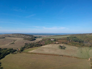 Obraz premium Aerial view of the landscape near Hulverstone, Isle of Wight