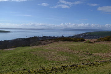 Fototapeta na wymiar Hilltop View of Sea