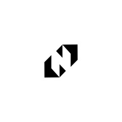 N logo icon design template elements